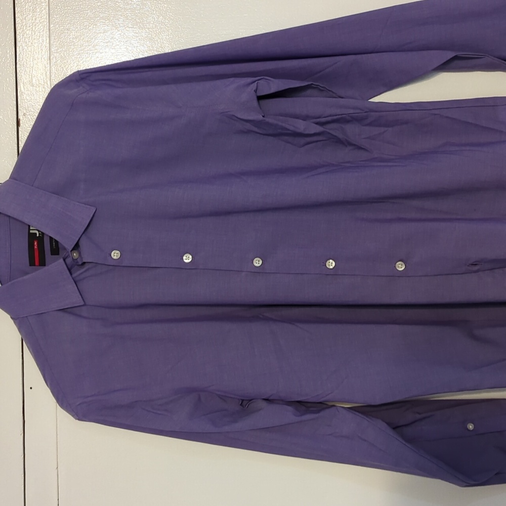 J. Ferrar Slim Fit Dress Shirt, Light Purple, Medium 15-15&1/2 32-33